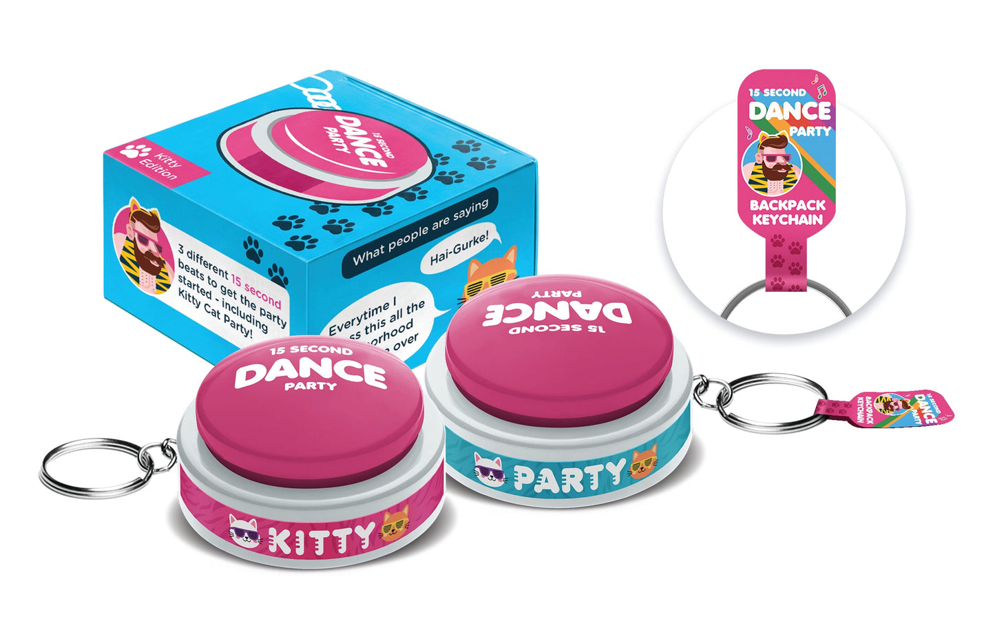15 Second Dance Party - 4-pack (2x Dino / 2x Kitty)